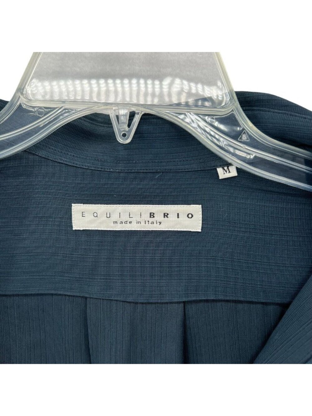 Vintage Equilibrio Mens M Blue Button Down Casual Blue Pocket Woven EUC - Picture 3 of 10